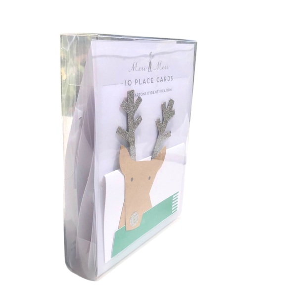 Meri Meri Santa & Reindeer Holiday Embellished Place Cards, Set 10 (2 Designs) - Picture 2 of 6